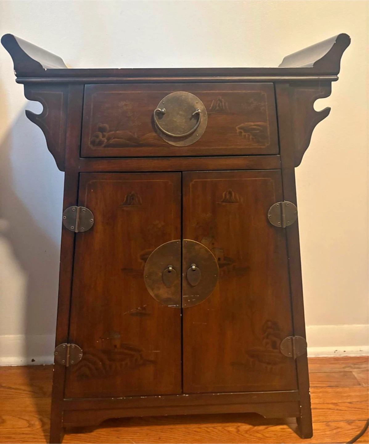Vintage Mid-Century Ming Oriental Design Altar Top Cabinet - photo 2