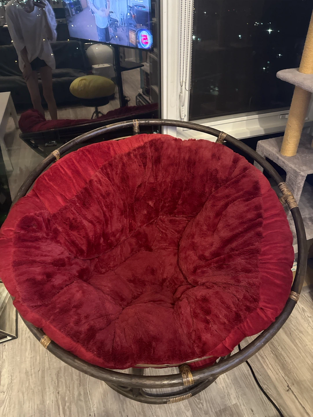 Papasan Chair with Red Cushion - photo 2