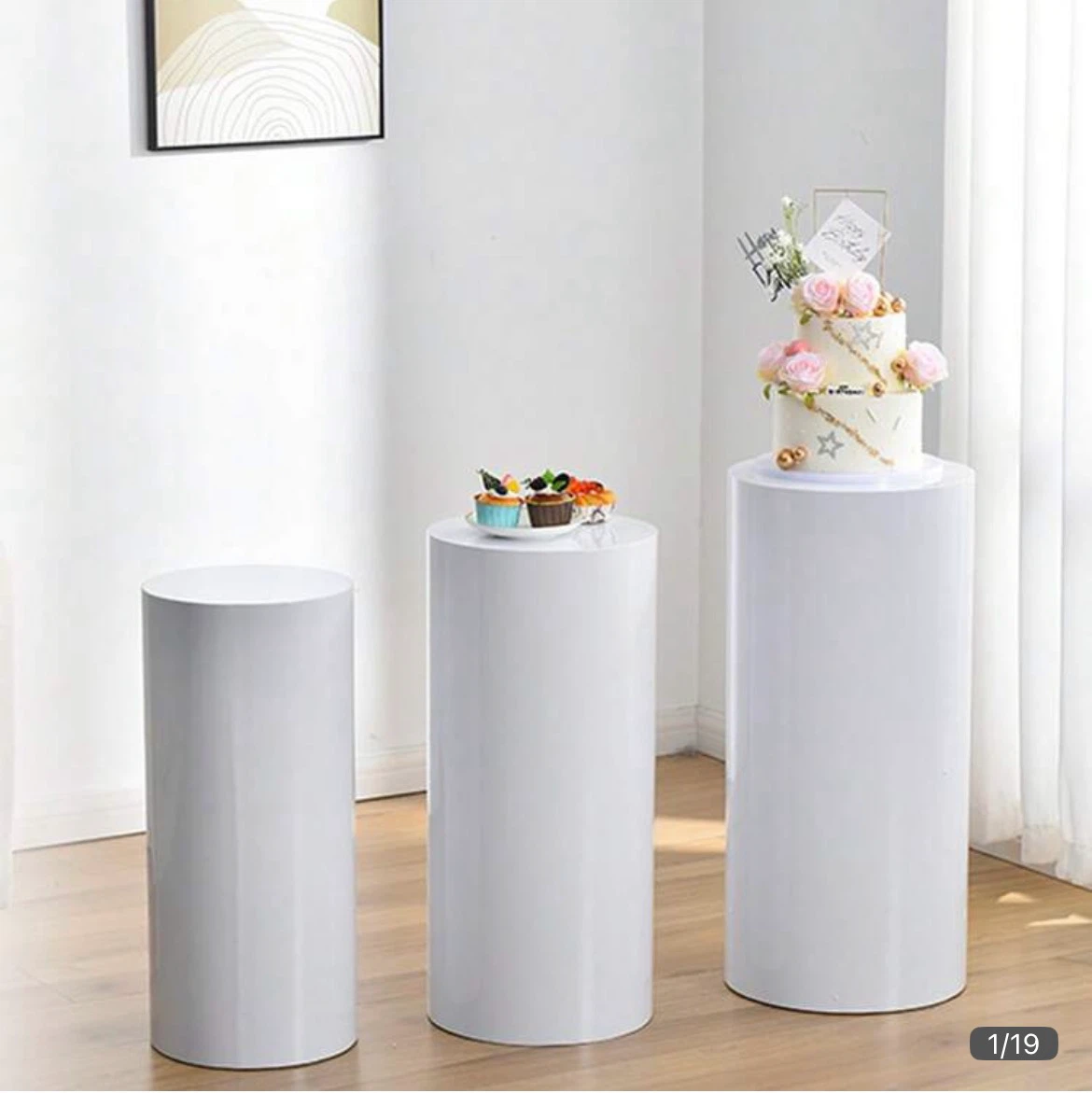 Set of 3 large columns/Pillar Base Stand/plinth - photo 2