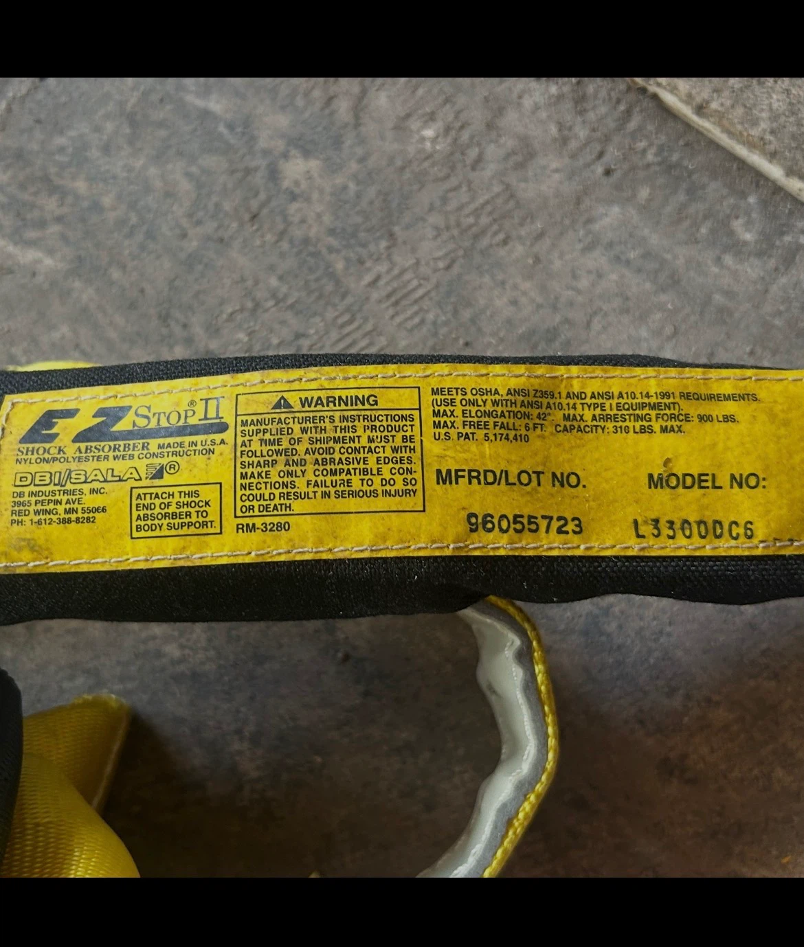 DBI/SALA EZ Stop II Shock Absorber Lanyard