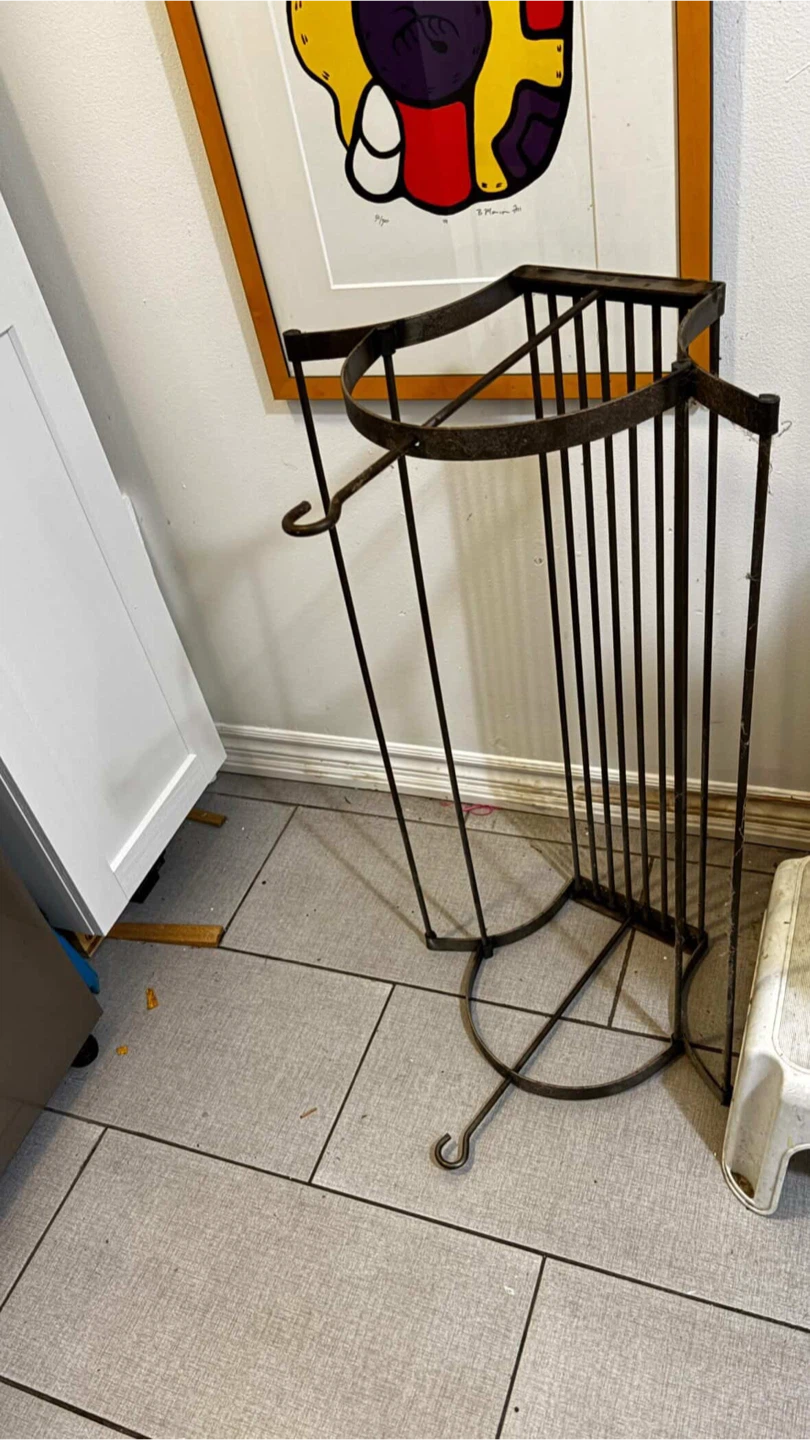 Rustic Metal Pot Rack with Hooks - photo 2
