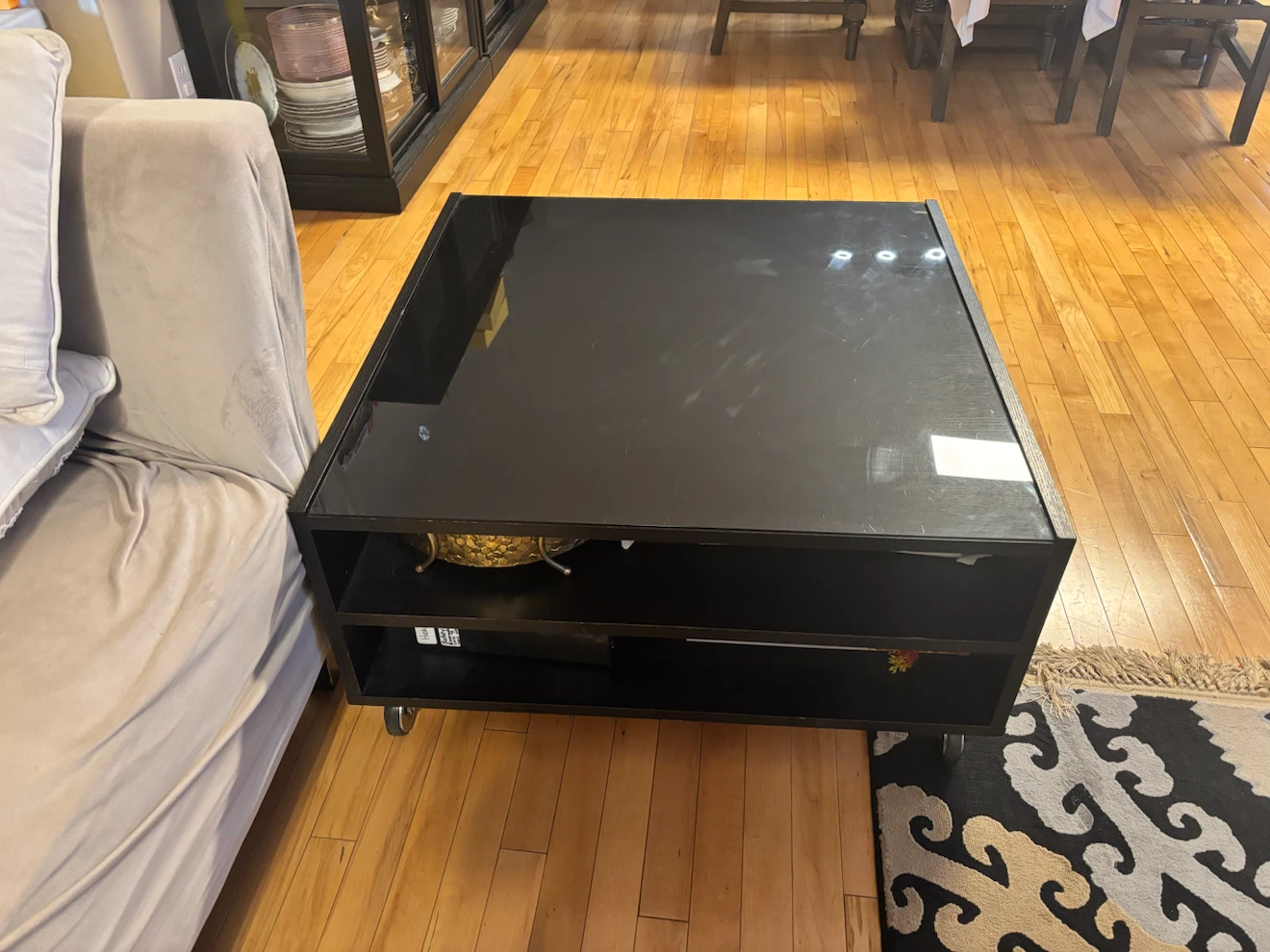Black Coffee Table with Wheels - photo 2