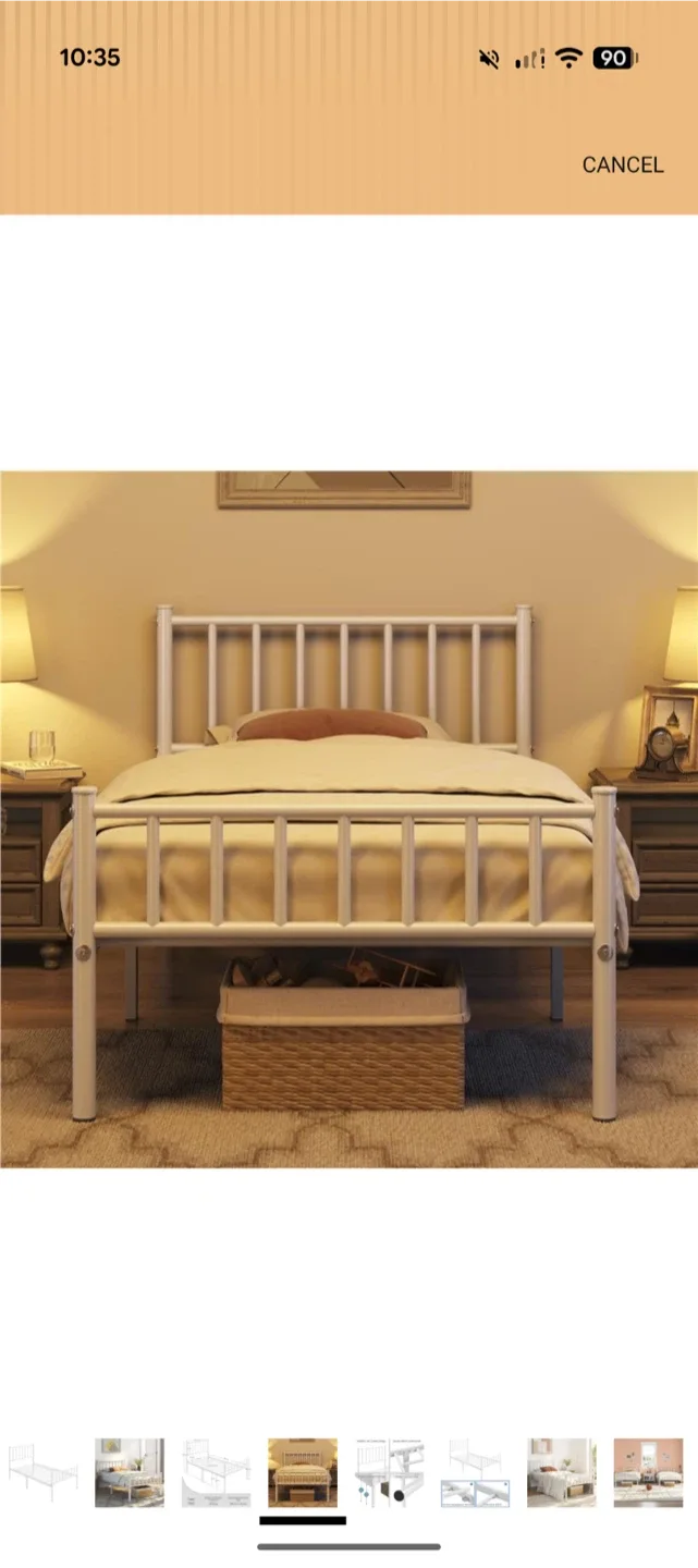 White Metal Bed Frame