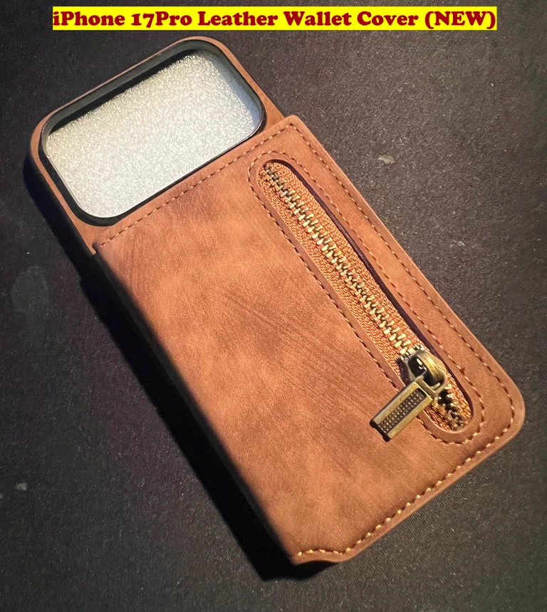 iPhone 17Pro Leather Wallet Cover (NEW)