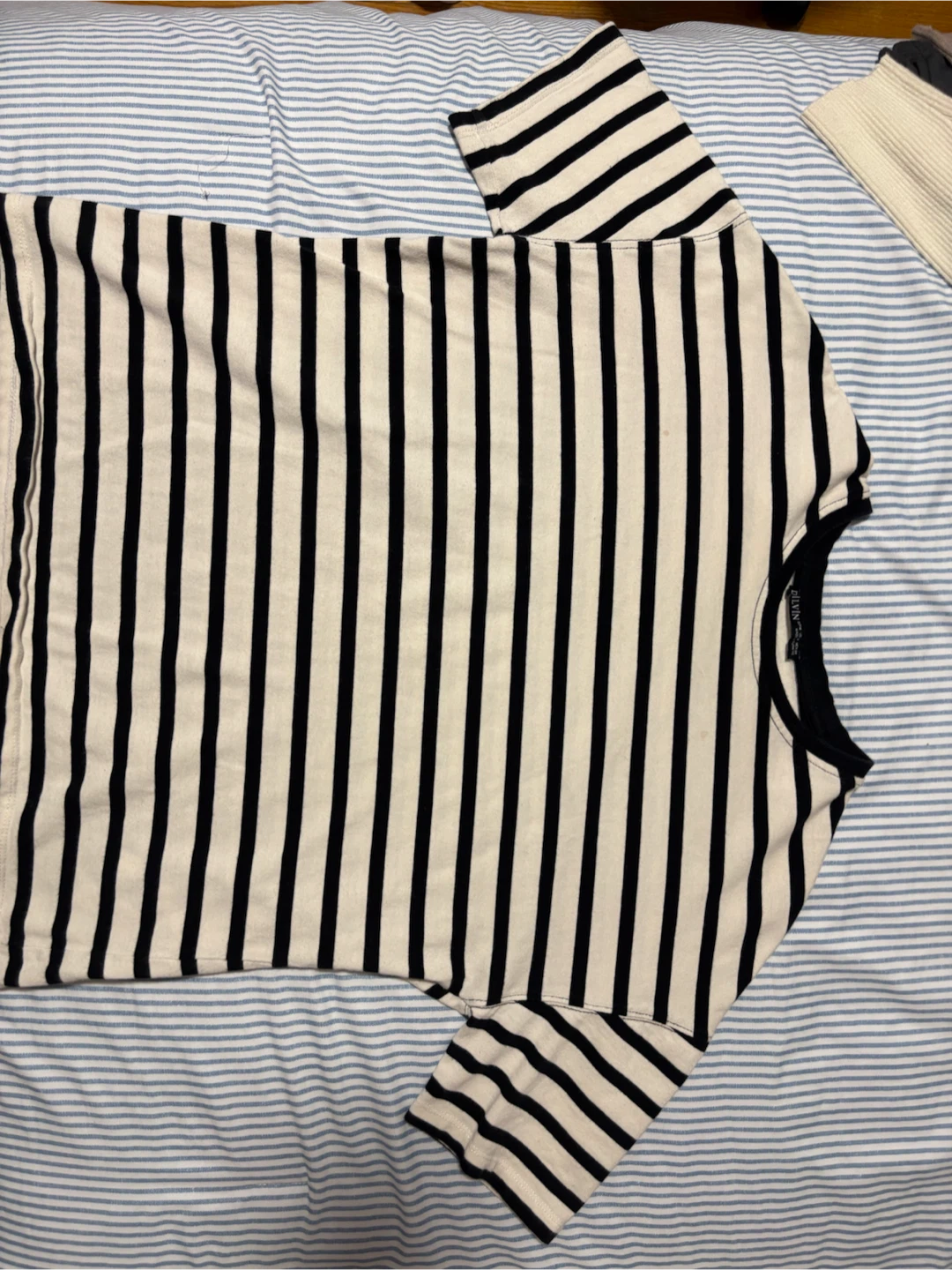 White and Black Striped short Sleeve Shirt