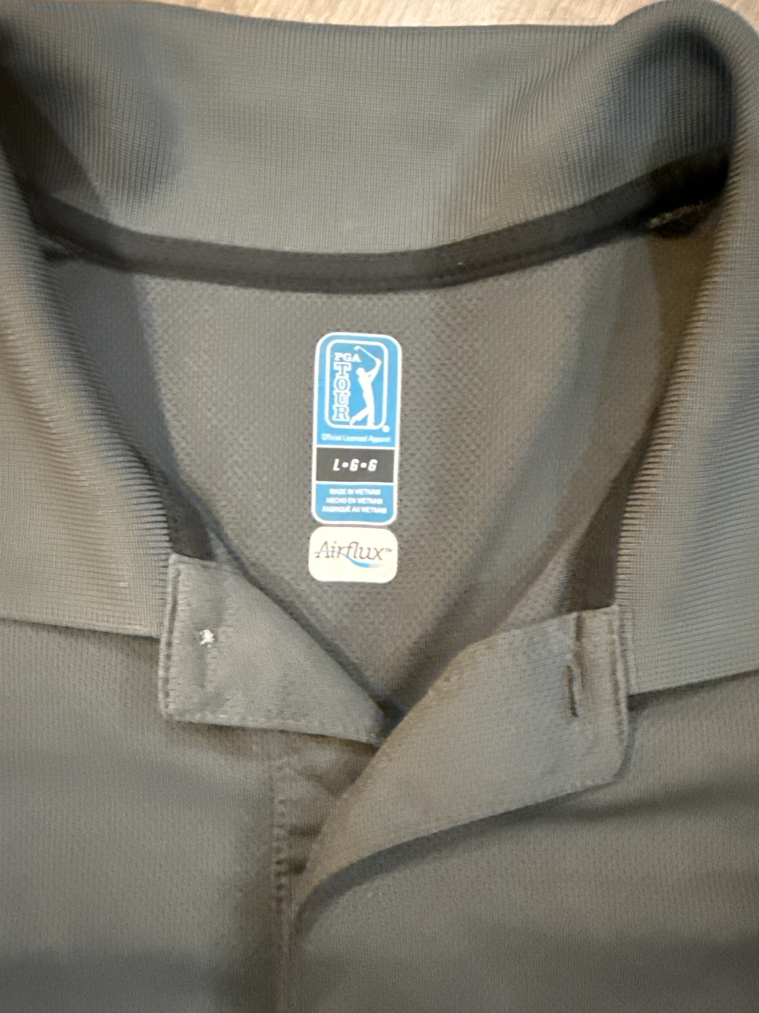 PGA TOUR Golf Polo Shirt - Gray/Black - L - photo 2