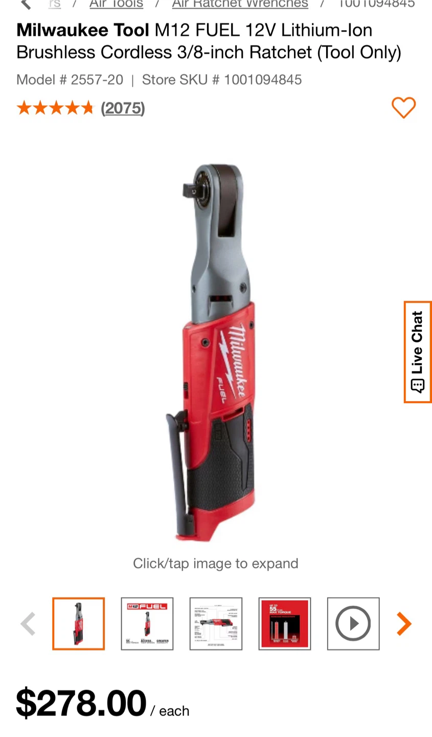 Milwaukee M12 FUEL 3/8-inch Ratchet (Tool Only) - photo 2