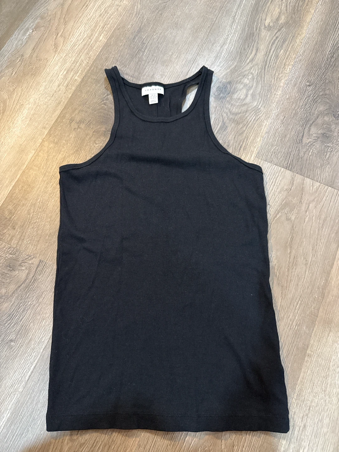 Topshop Black Ribbed Tank Top
