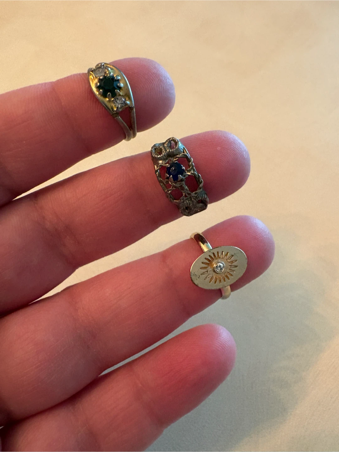 Vintage Adjustable Fashion Rings – Set of 3 - photo 2