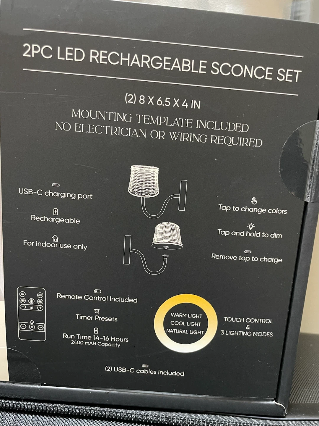 Rechargeable LED Wall Sconces – Wireless & No Wiring - photo 5