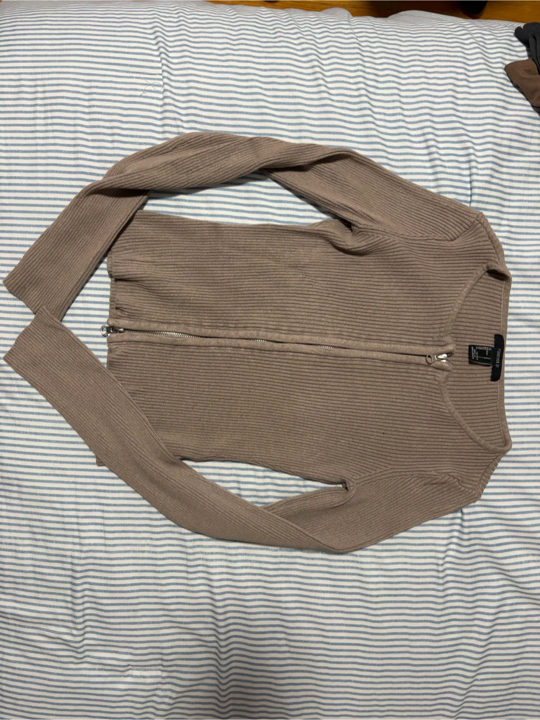 Forever 21 Ribbed Zip-Up Cardigan