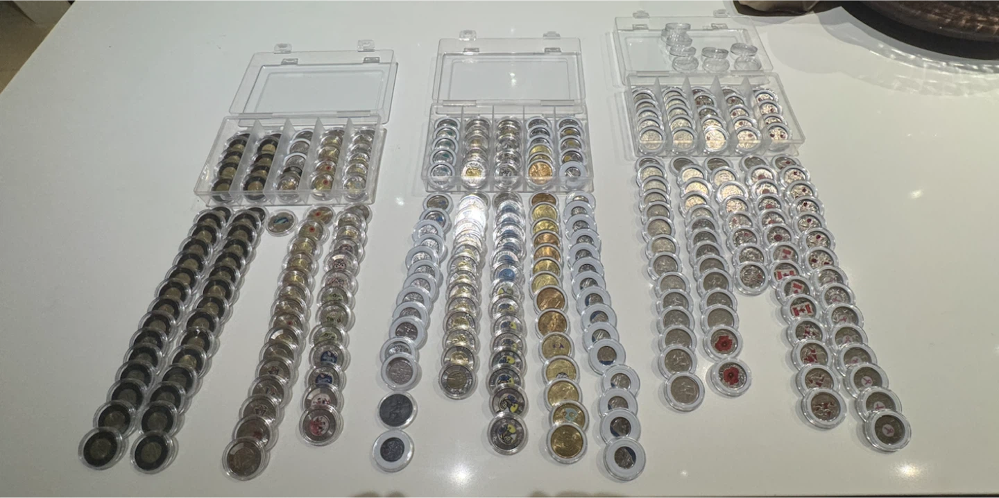 Collection of Canadian Commemorative Dollars and Quarters