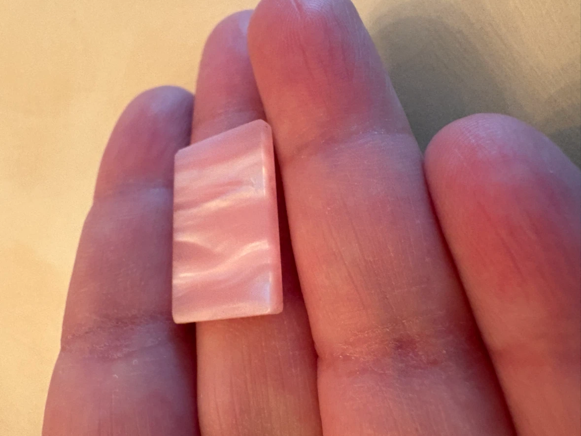Vintage Pink Marbled Lucite Cabochon / Craft Piece - photo 2