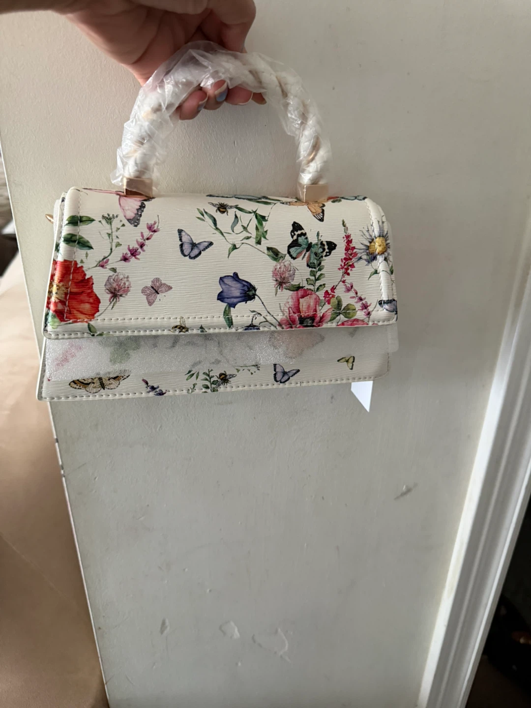 Floral Print Top Handle Handbag