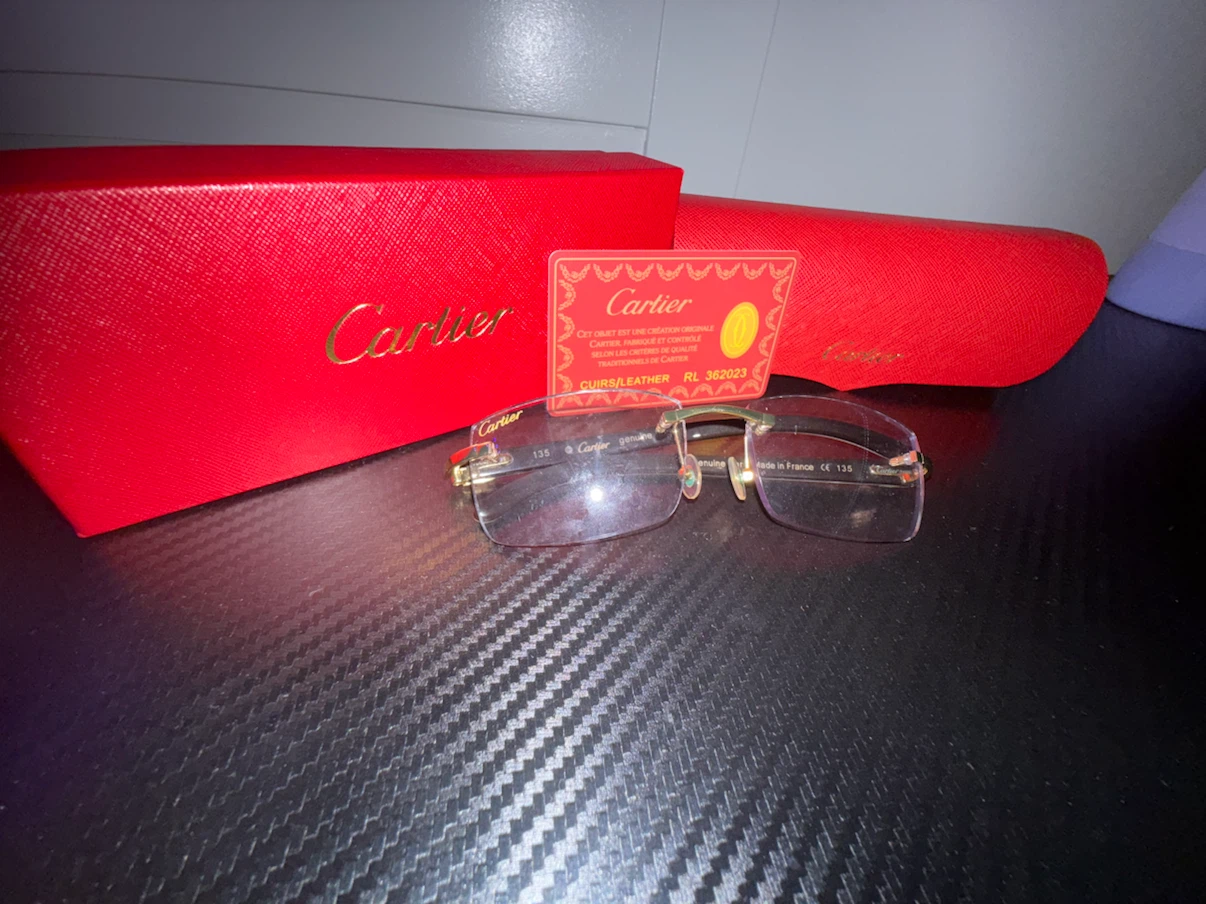 Cartier Genuine Horn Rimless Glasses 135