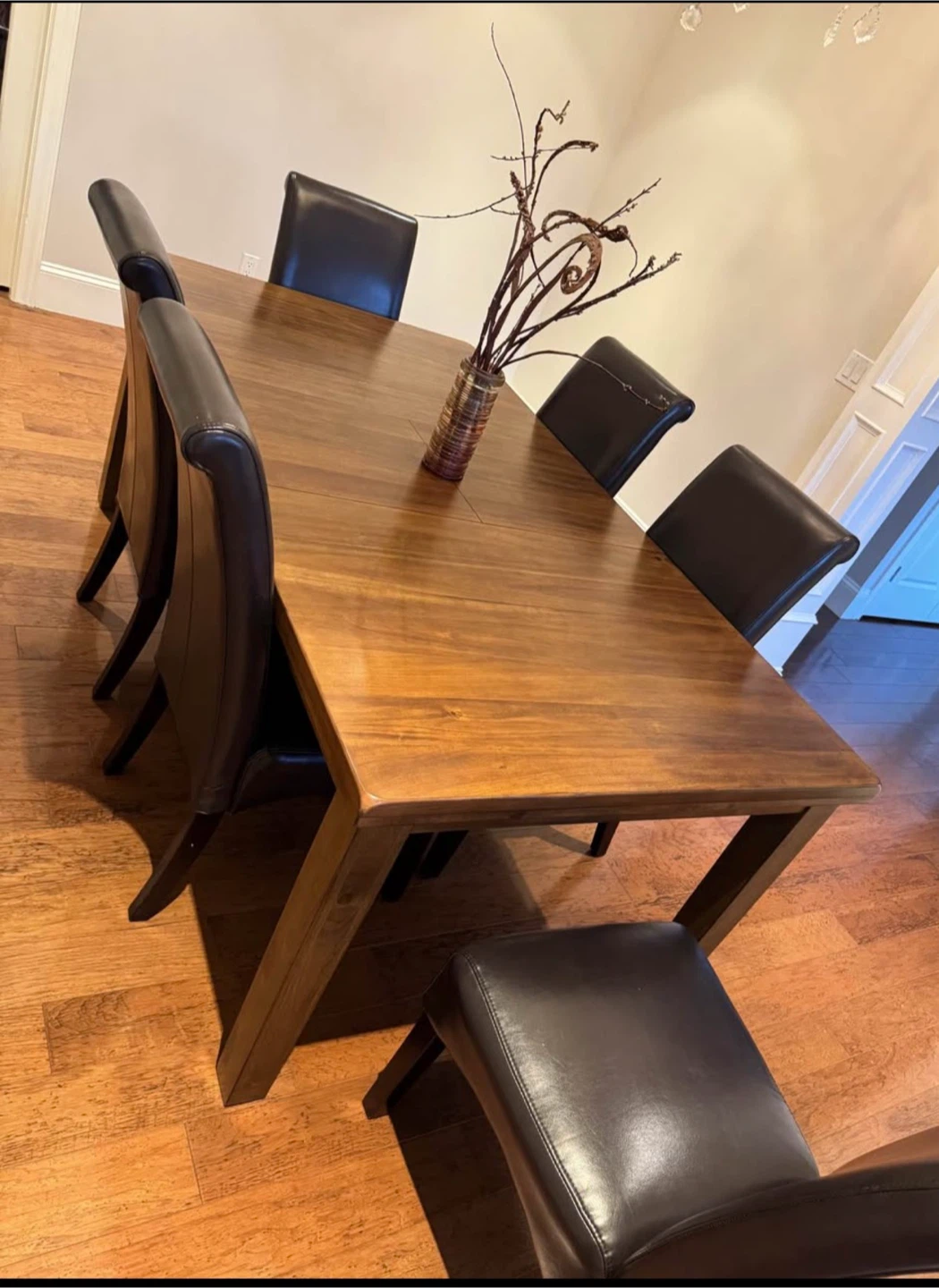 Wooden Dining Table with 6 Chairs