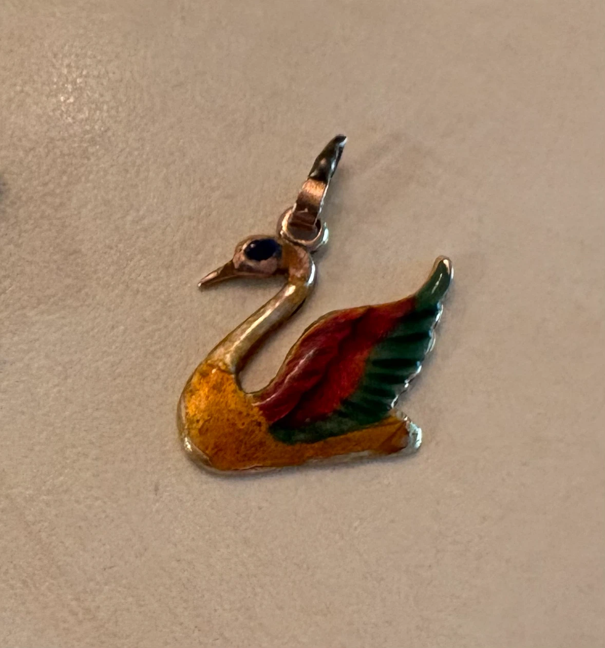 Cloisonné Swan Charm/Pendant
