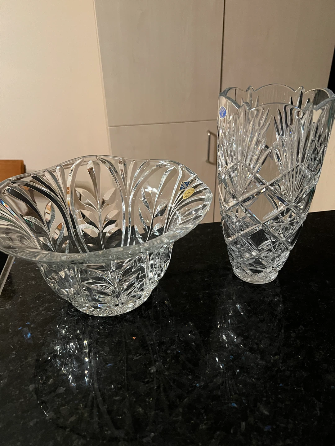 Crystal Vase and Bowl Set