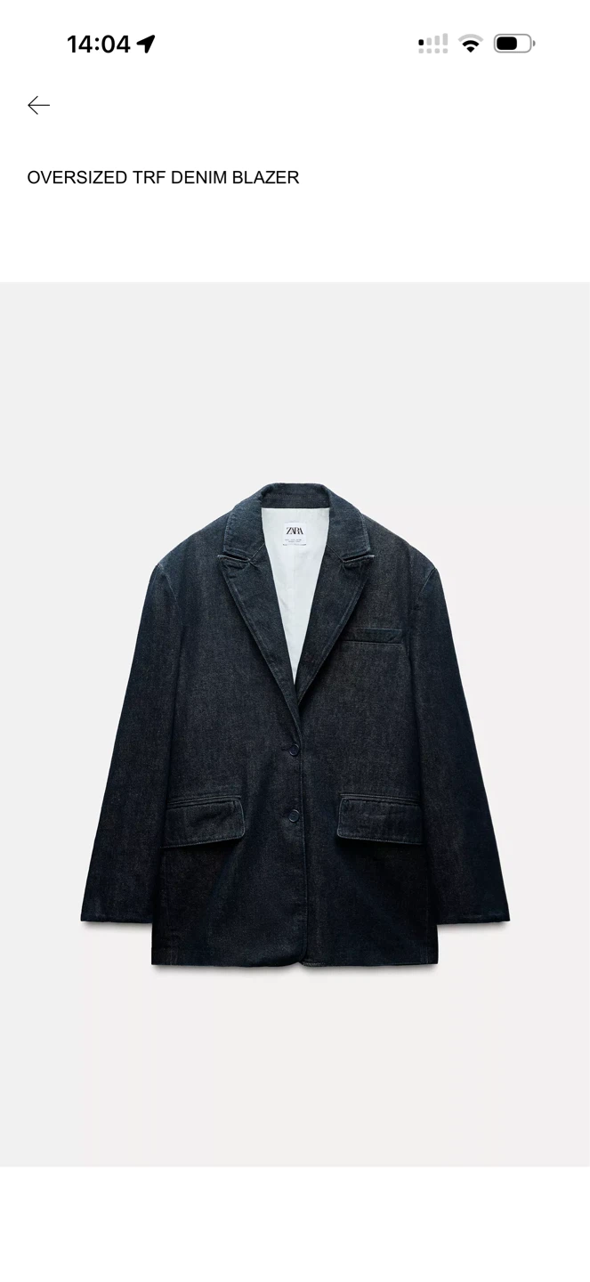 ZARA TRF Oversized Denim Blazer Size M-L
