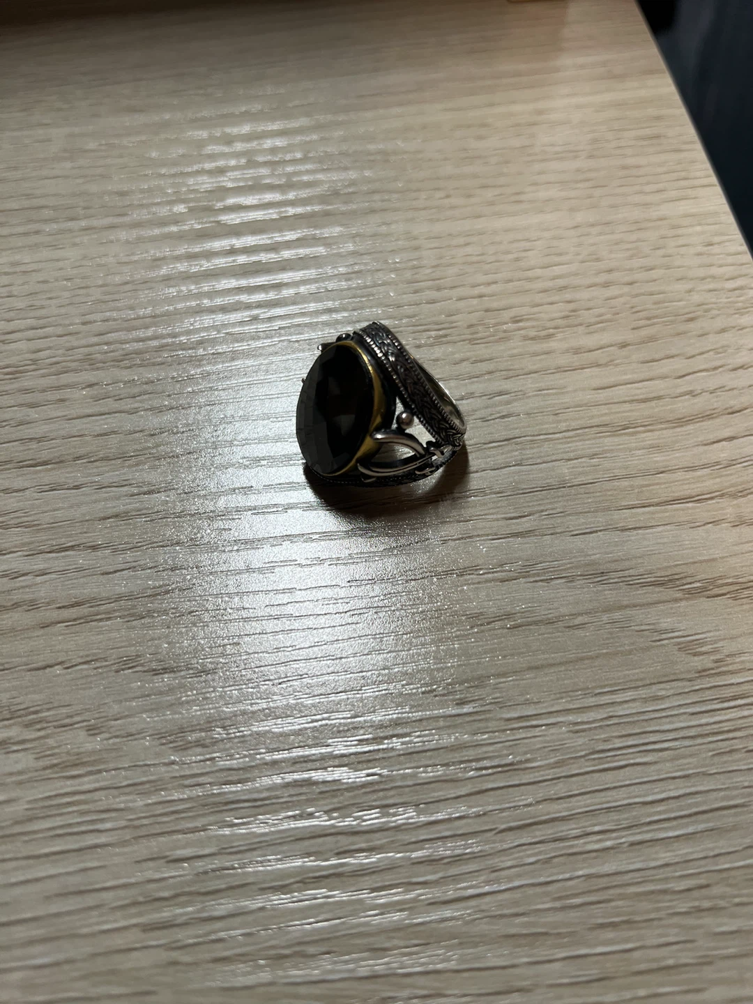 925 Silver Ring with Black Stone - photo 2