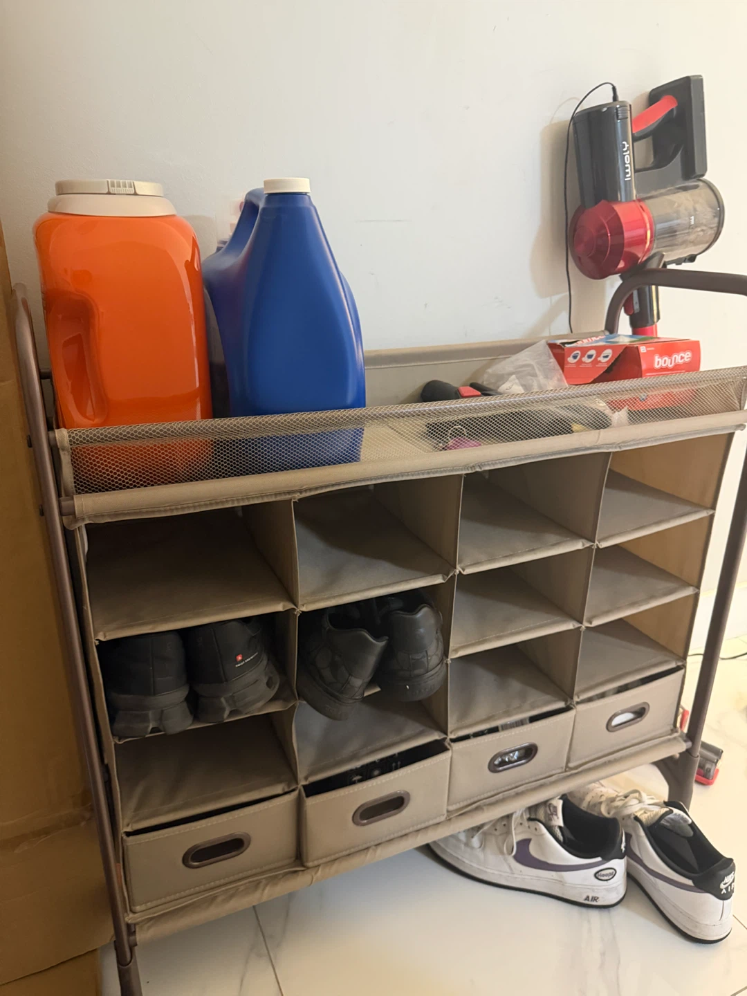Fabric Shoe Rack with 16 Compartments