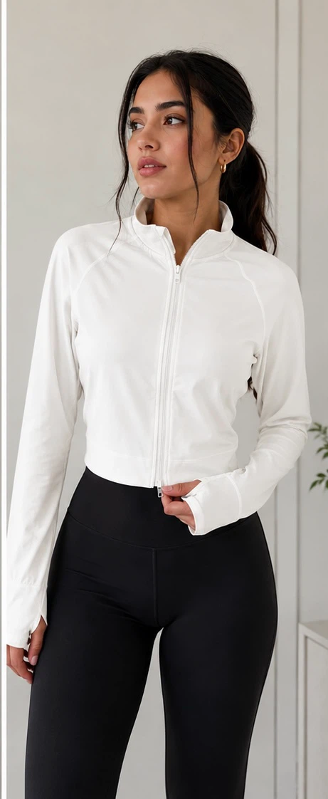 White Full Zip Track Jacket