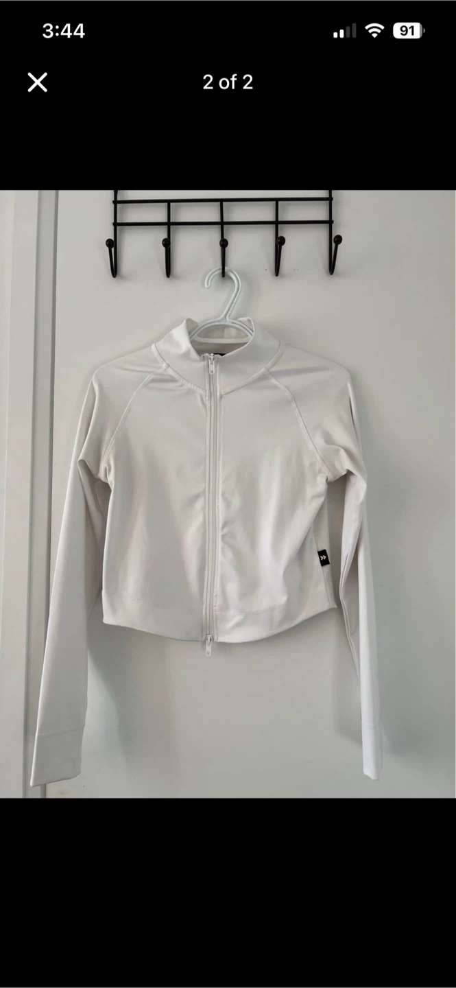 White Full Zip Track Jacket - photo 2