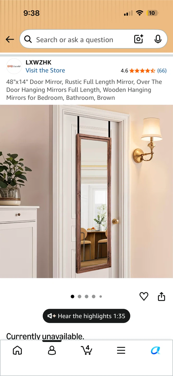 Wooden full length mirror - photo 3