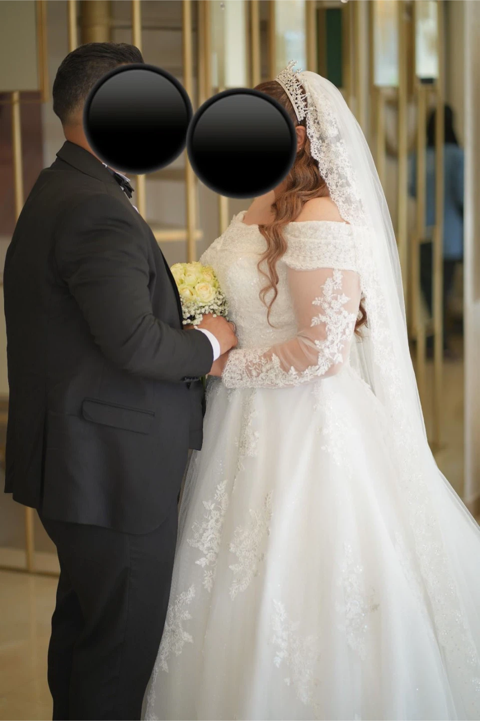 White Wedding Dress with Lace Details - photo 4