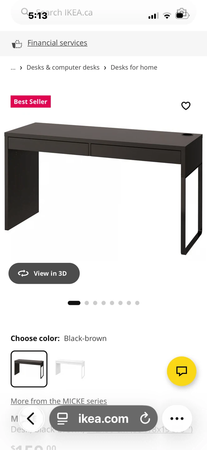 IKEA MICKE Desk in Black-Brown - photo 3
