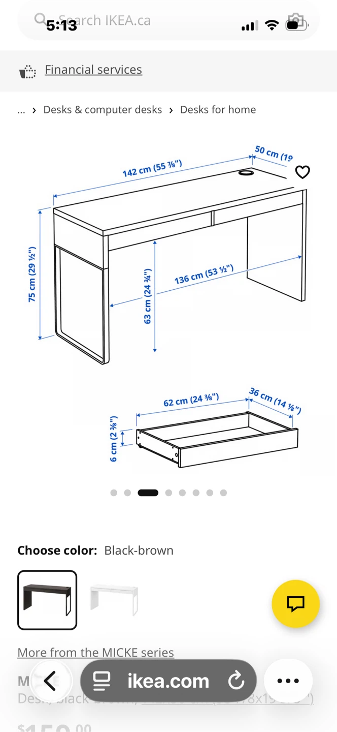IKEA MICKE Desk in Black-Brown - photo 4