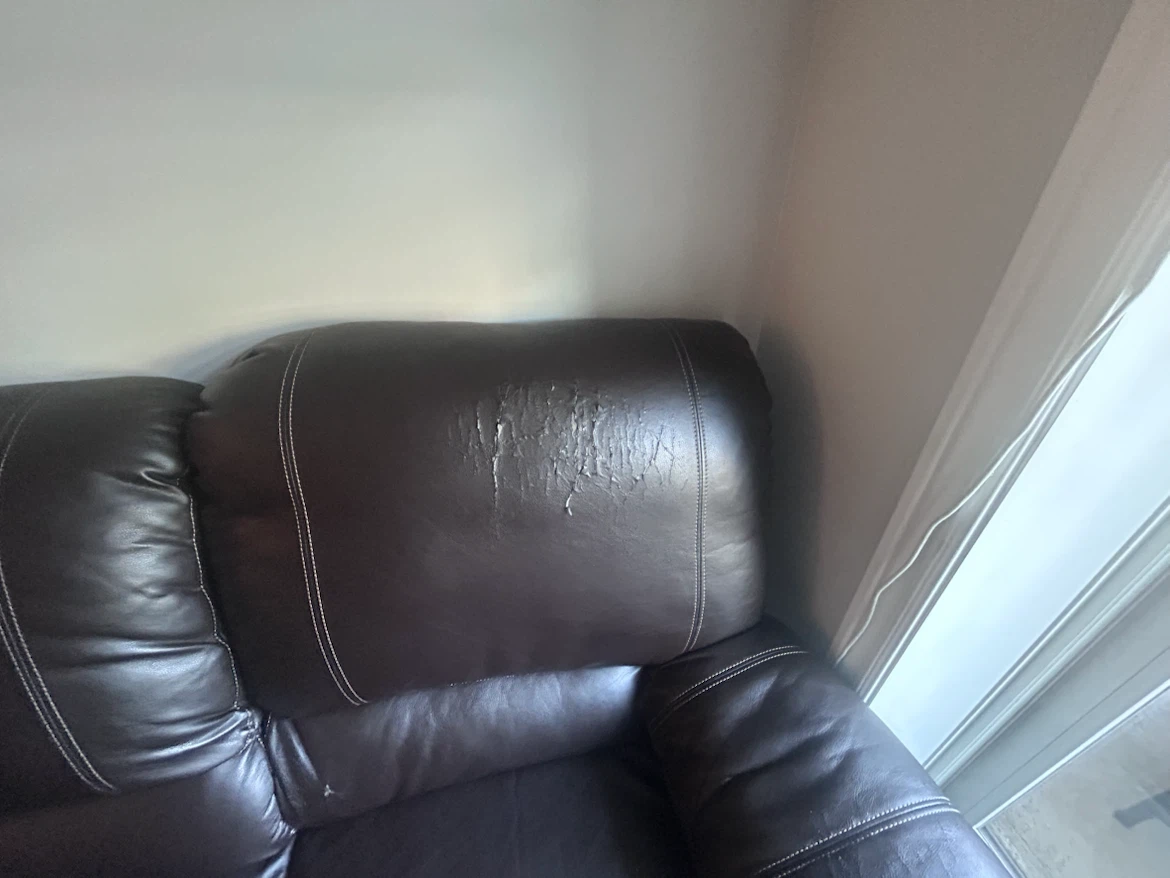 Latitude Run Emony 81.6" Wide Vegan Leather Recliner Couch