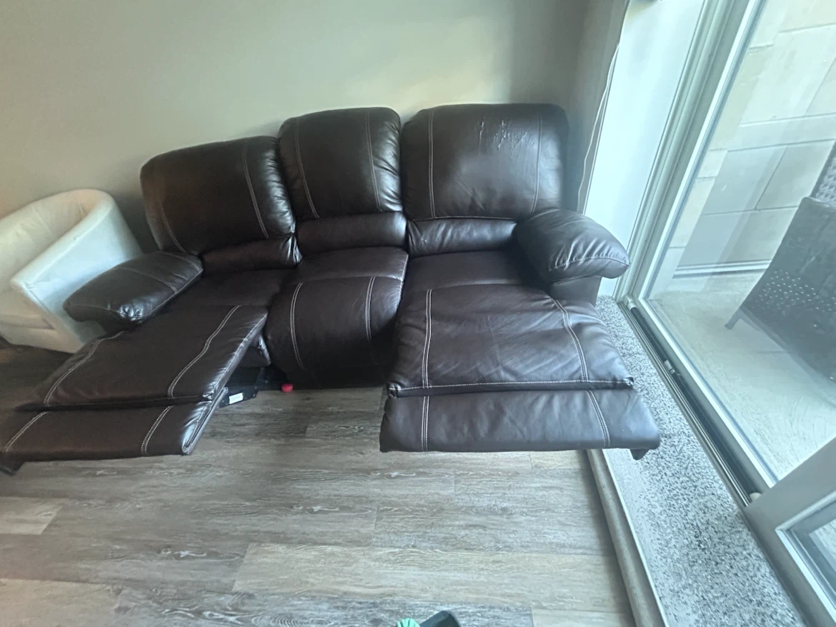 Latitude Run Emony 81.6" Wide Vegan Leather Recliner Couch - photo 3