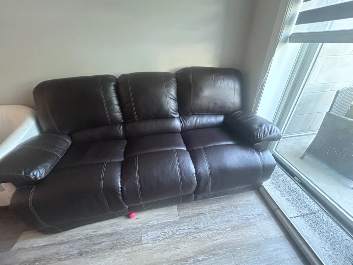 Latitude Run Emony 81.6" Wide Vegan Leather Recliner Couch - photo 4