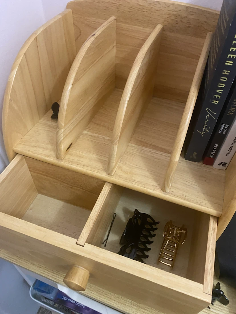 Wooden Desk Organizer with Drawer - photo 3