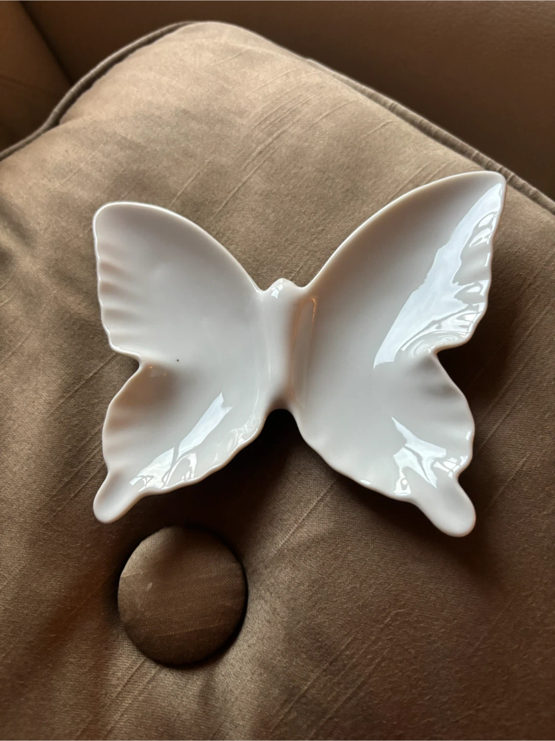 White Ceramic Butterfly Trinket Dish