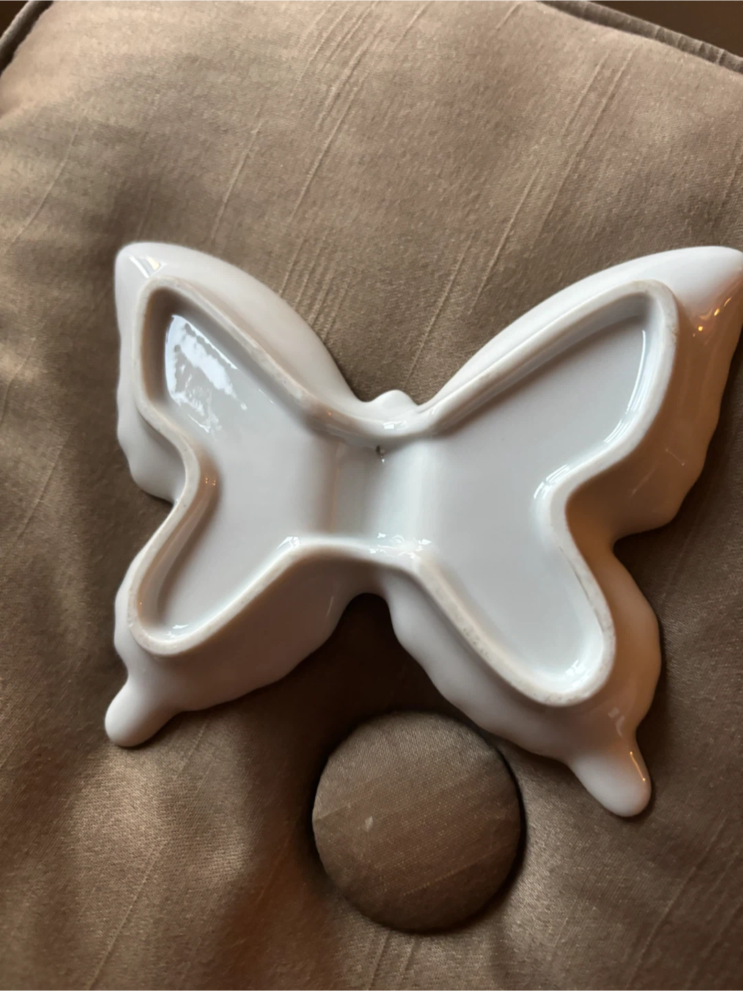 White Ceramic Butterfly Trinket Dish - photo 2