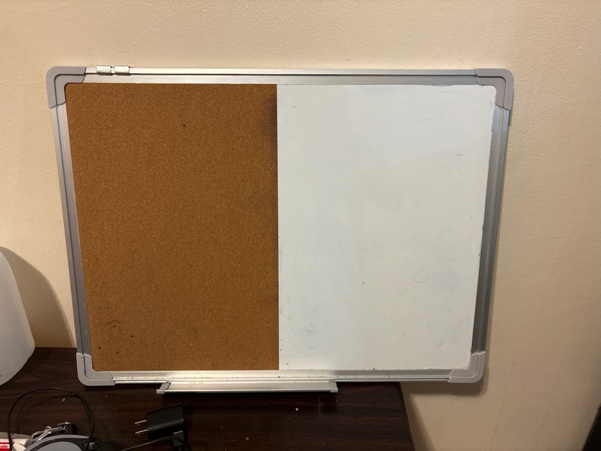 Combination Corkboard and Whiteboard