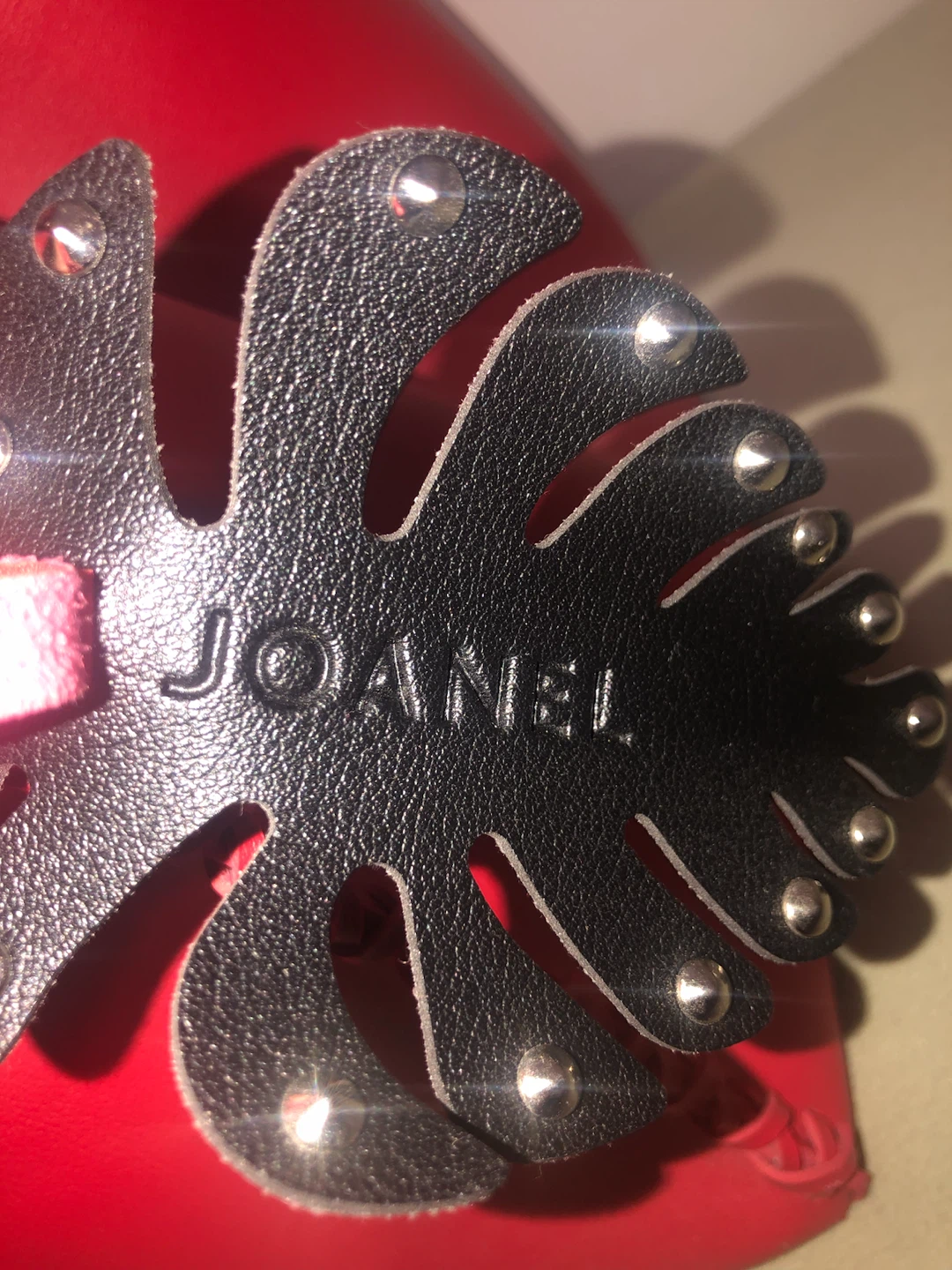 JOANEL Red Tote Bag with Leaf Charm - photo 4