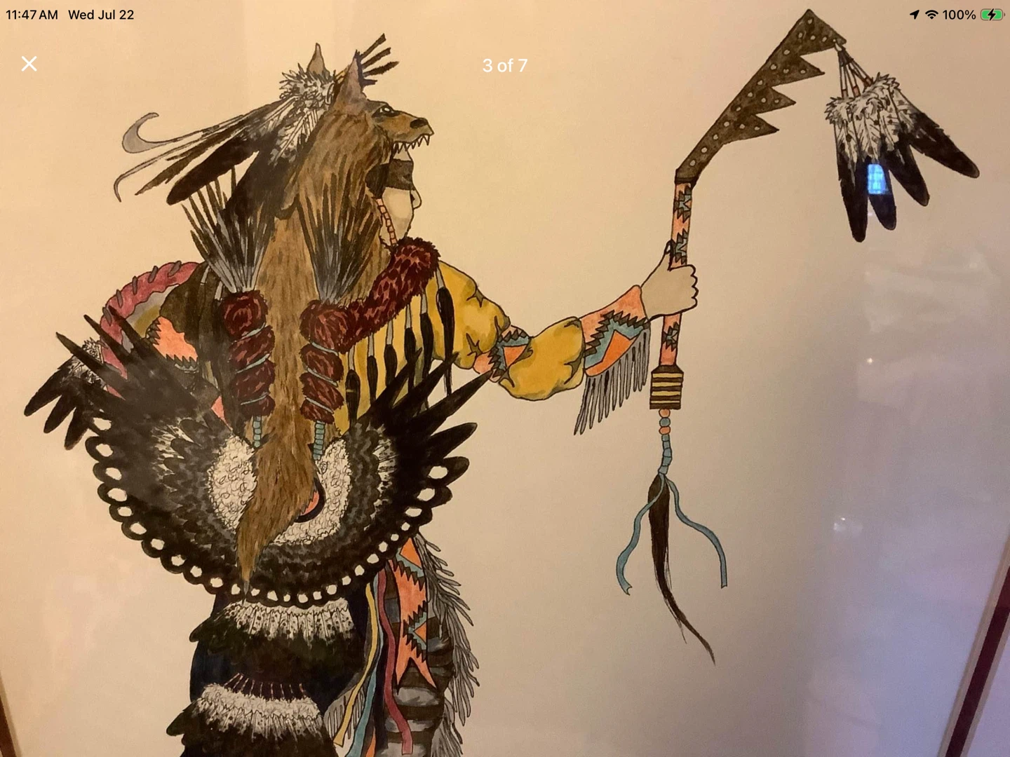 Vt Acrylic & Ink Ptg “Native Dancer” by Radford Blackrider 🐞 - photo 4
