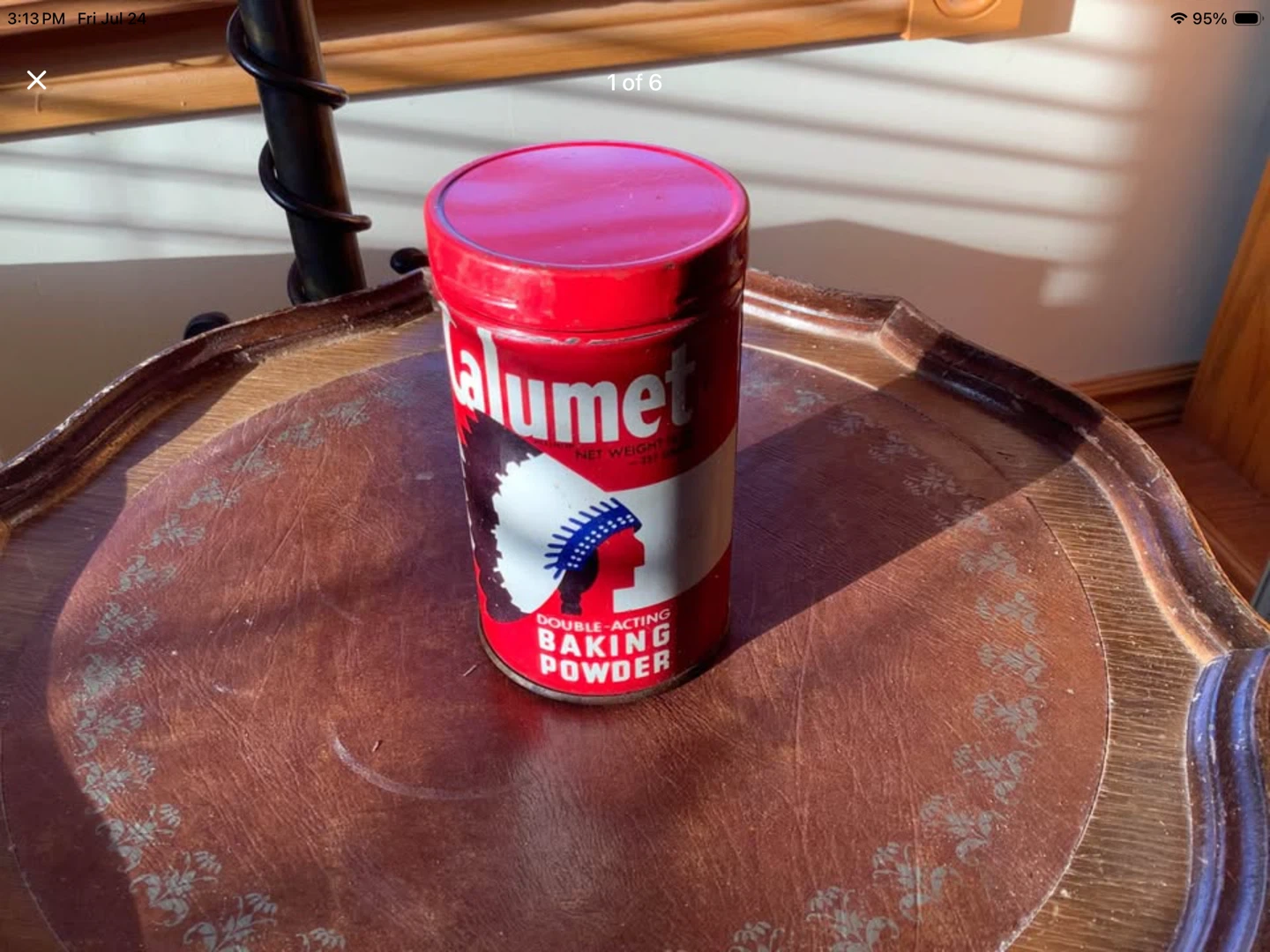 Vintage Calumet Double Acting Baking Powder Tin 🐞