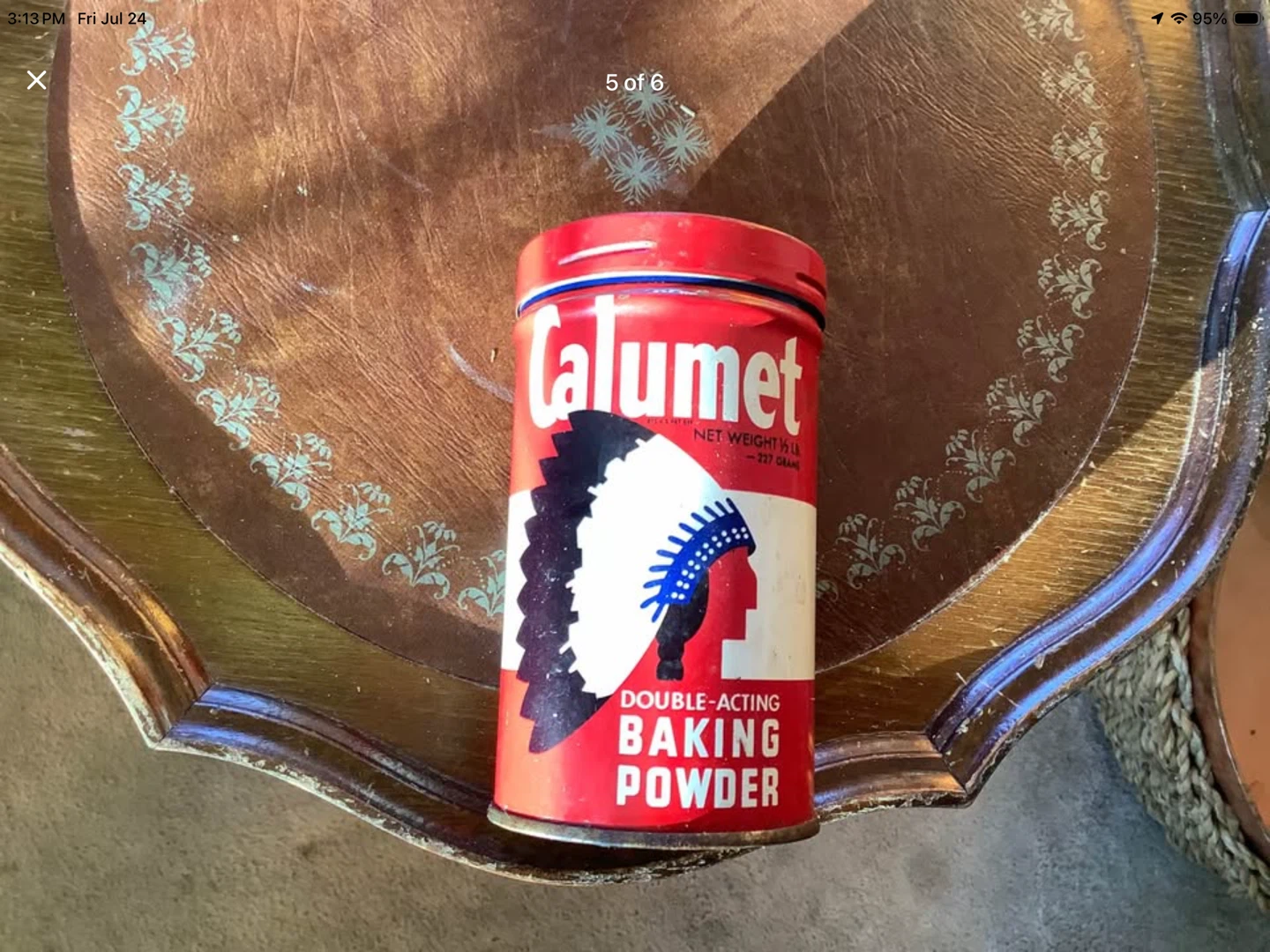 Vintage Calumet Double Acting Baking Powder Tin 🐞 - photo 5
