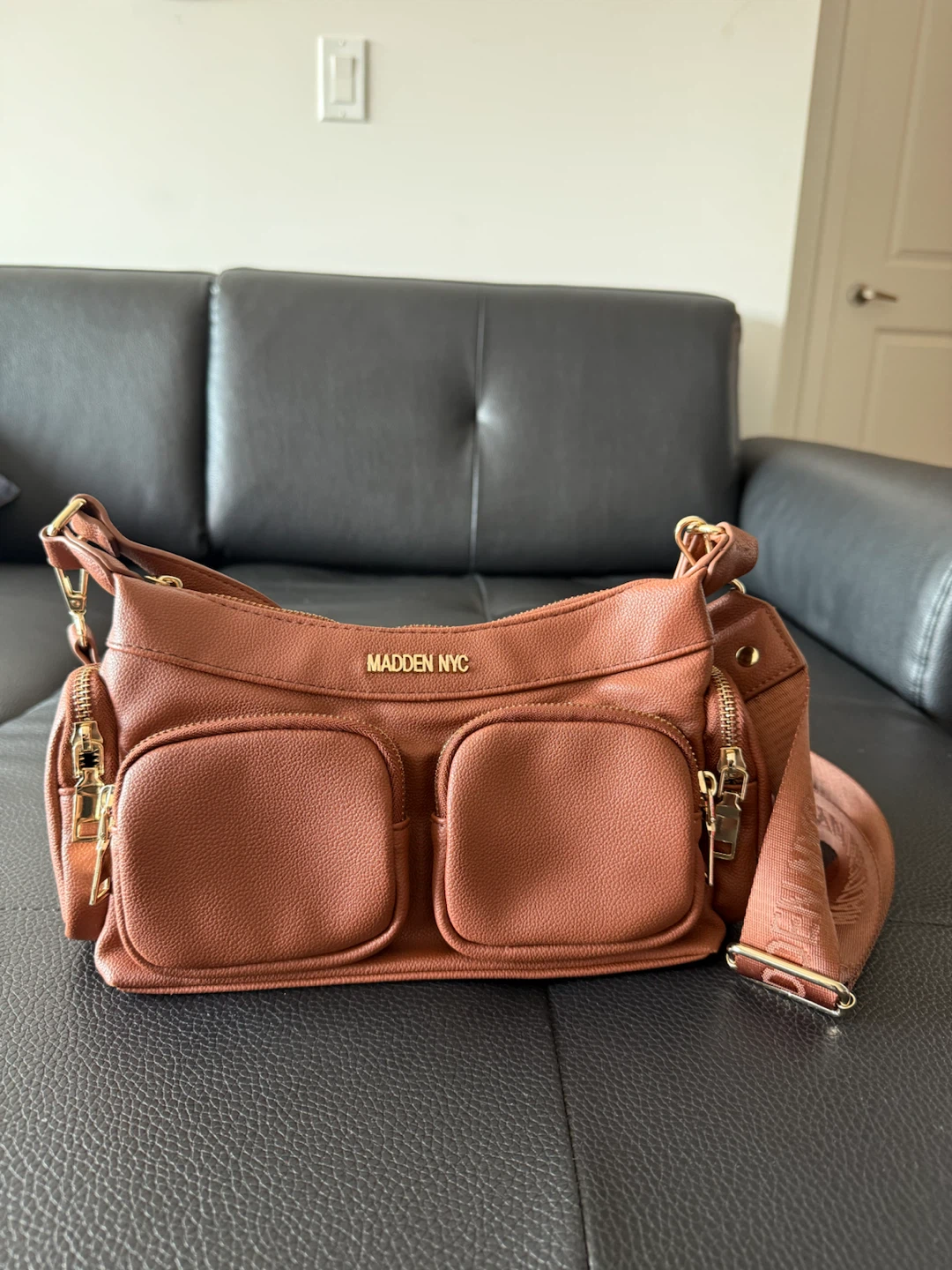 Madden NYC Cognac Brown Crossbody Bag with Coin Pouch – Like New - photo 2