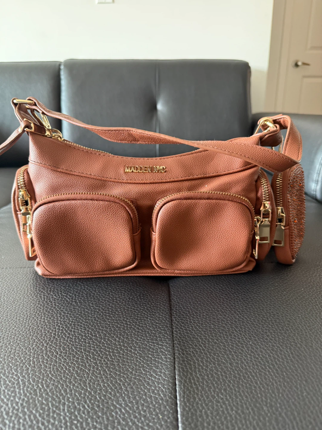 Madden NYC Cognac Brown Crossbody Bag with Coin Pouch – Like New - photo 5