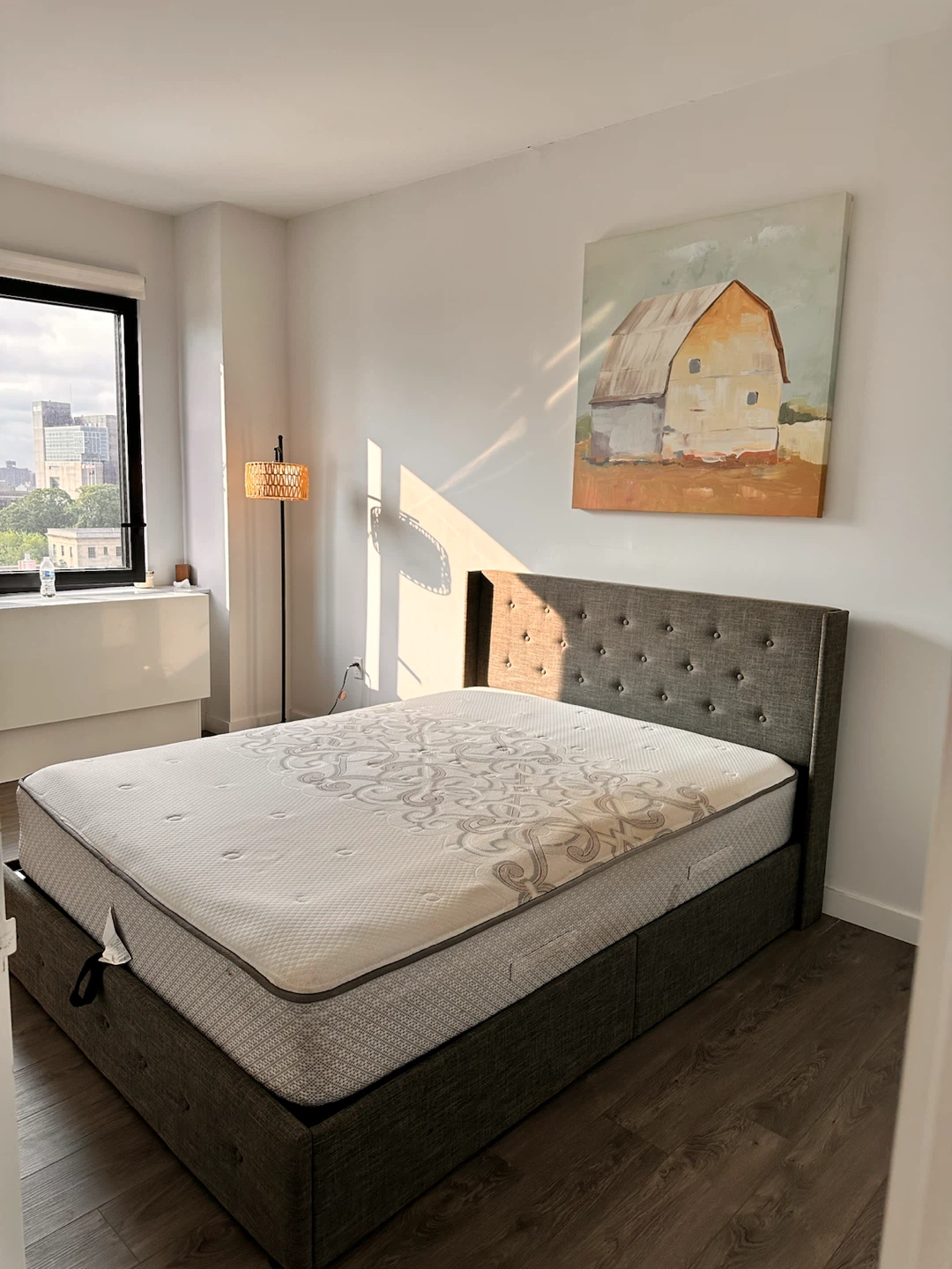 Bed frame Lift Up Wingback Upholstered Platform Bed