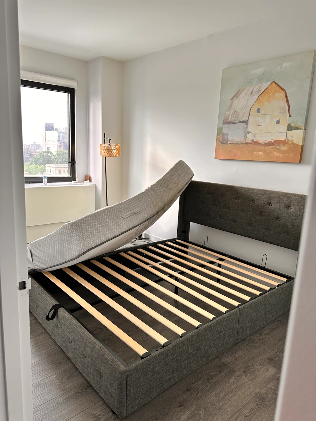Bed frame Lift Up Wingback Upholstered Platform Bed - photo 2