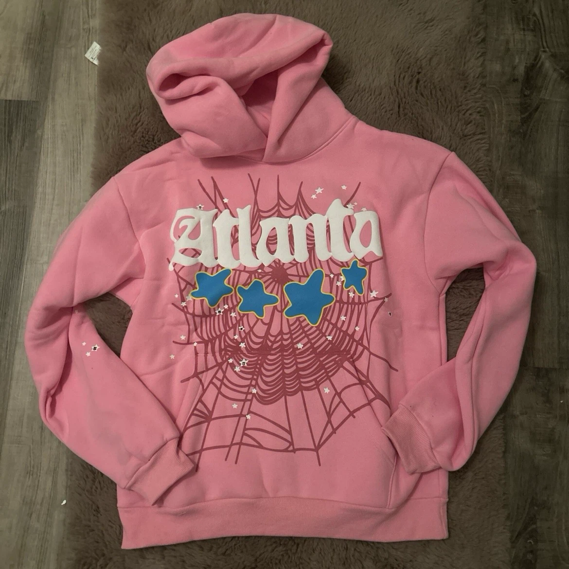 Pink Atlanta Medium sp5der hoodie
