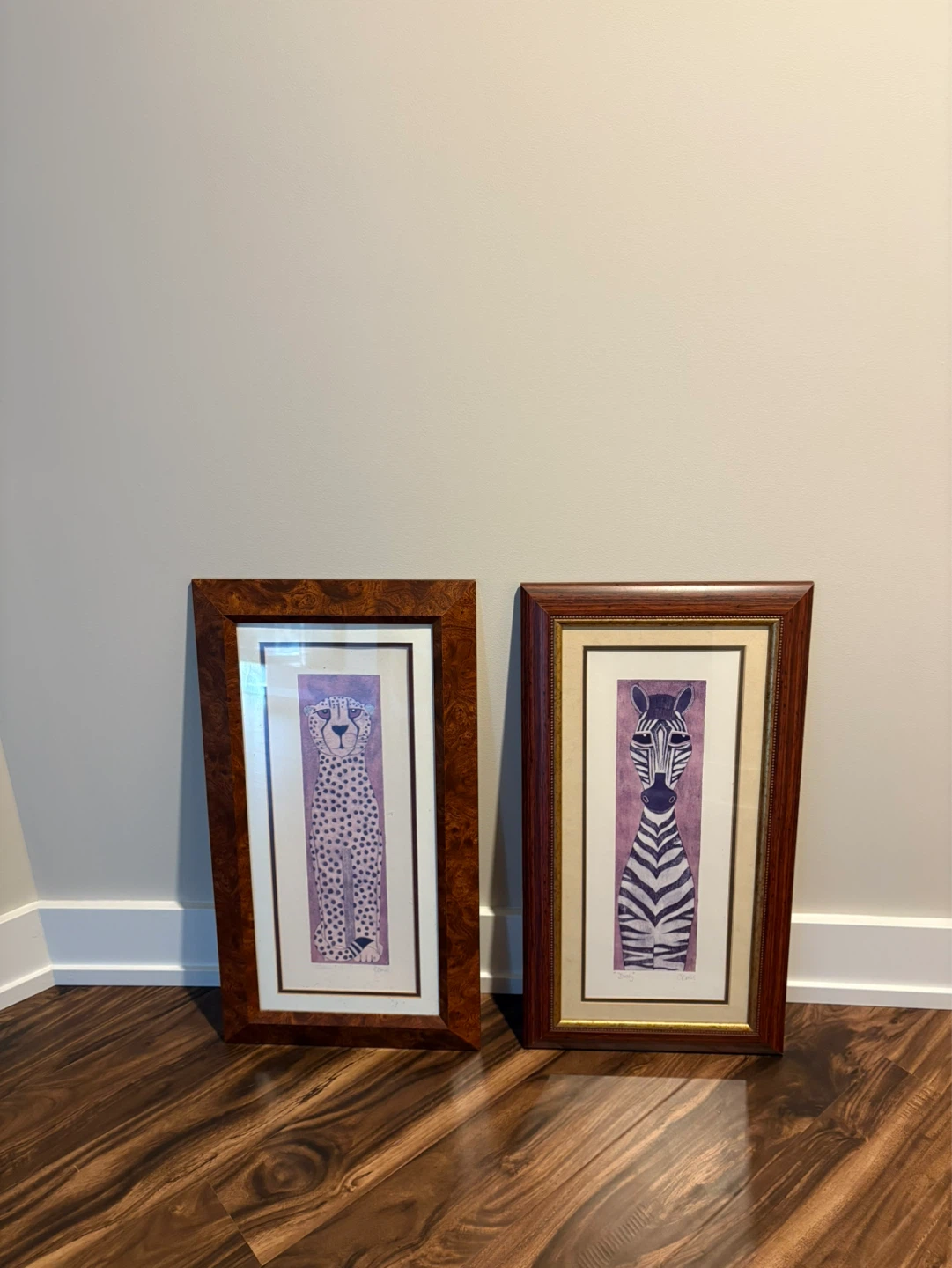 Framed Cheetah and Zebra Art Prints