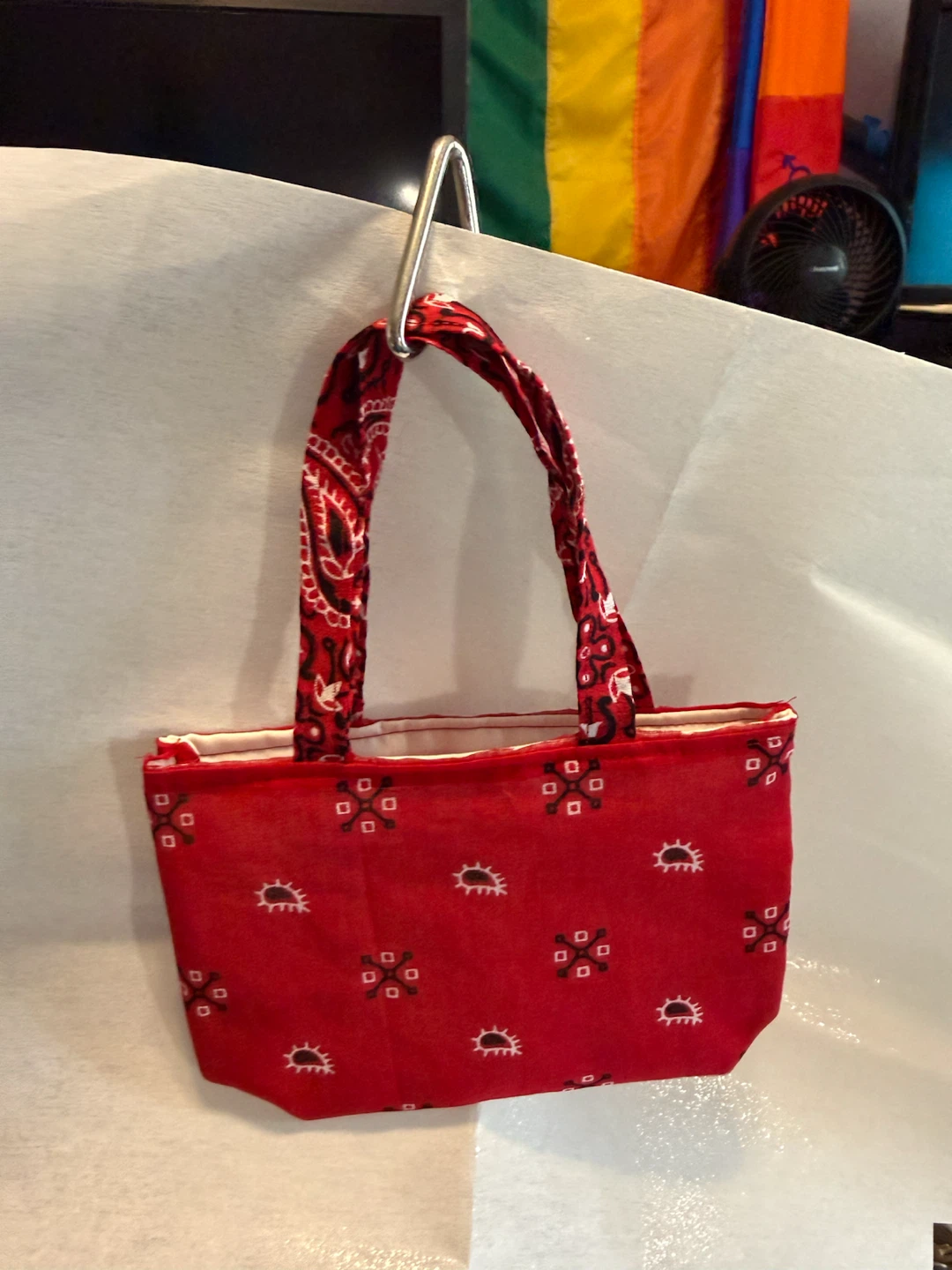 Red Bandana Print Tote Bag