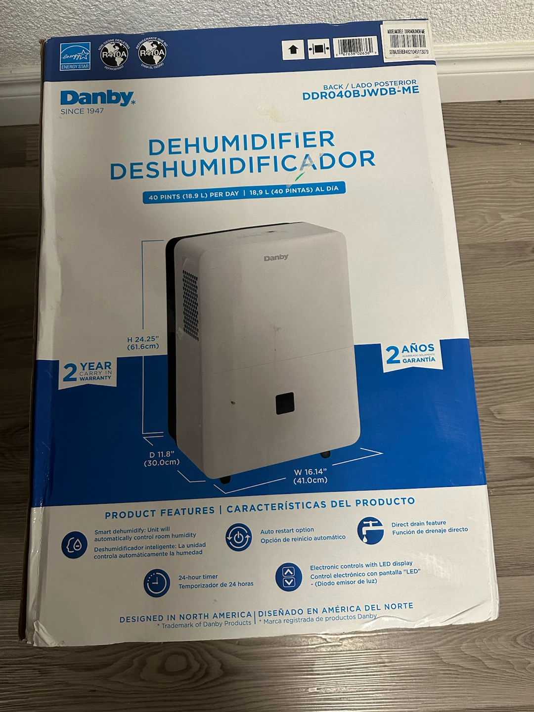Danby 16 in. 40 Pint Dehumidifier - photo 4